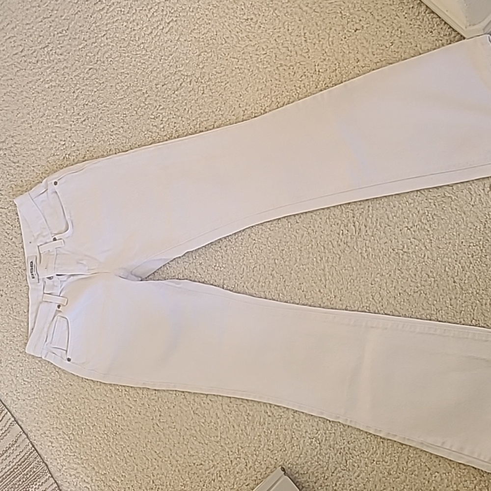 Low rise white flare jeans